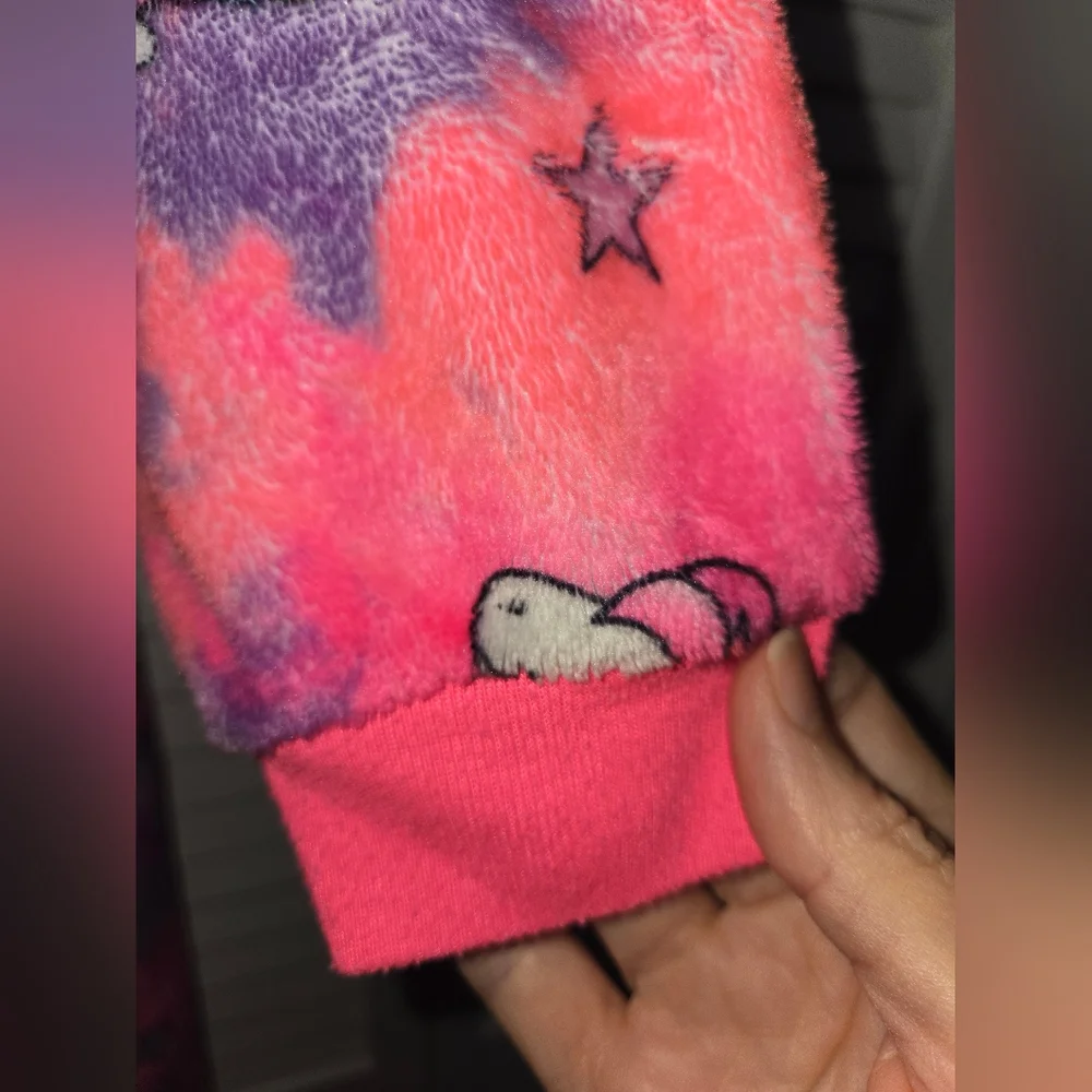 The Children's Place Girl's L Pink and Purple Unicorn Hooded Pajamas
